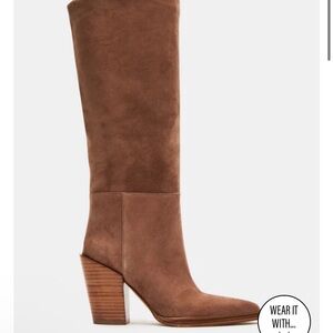 Steve Madden knee high boots brown suede